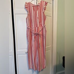 Striped Sleeveless Jumpsuit